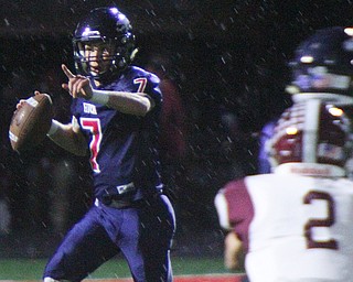 William D. Lewis The Vindicator   Fitch QB Bobby Cavalier(7) durting 10-19-18 game with Boardman.