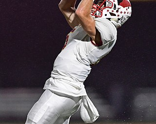 AUSTINTOWN, OHIO - OCTOBER 26, 2018: Mooney's Nico Marchionda catches a pass during the first half of their game, Friday night at Austintown Fitch High School. DAVID DERMER | THE VINDICATOR
