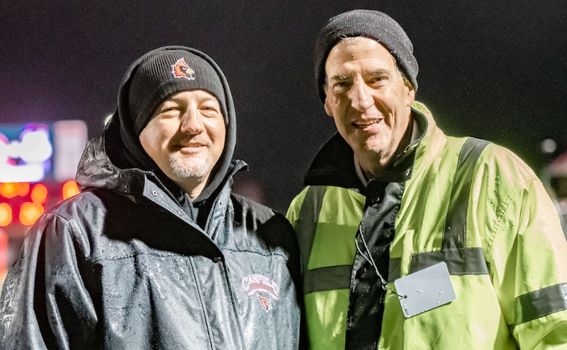 Canfield assistant wrestling coach Dave Crawford, left, is donating 65 percent of his liver to Canfield athletic director Greg Cooper, right. Cooper has nonalcoholic end-stage fatty liver disease-cirrhosis.