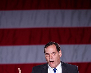 Ohio Auditor candidate Zack Space speaks in support of Ohio gubernatorial candidate Richard Cordray Monday afternoon at Youngstown State University. EMILY MATTHEWS | THE VINDICATOR