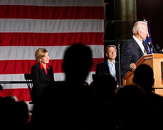 Former Vice President of the United States Joe Biden speaks in support of Ohio gubernatorial candidate Richard Cordray Monday afternoon at Youngstown State University. EMILY MATTHEWS | THE VINDICATOR