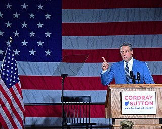 YOUNGSTOWN, OHIO - OCTOBER 29, 2018: United States Congressmen Tim Ryan speaks at the podium in support of Ohio gubernatorial candidate Richard Cordray, Monday afternoon at Youngstown State University. DAVID DERMER | THE VINDICATOR