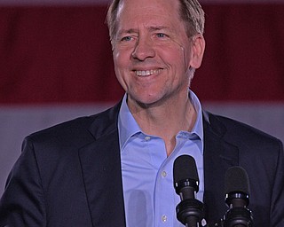 YOUNGSTOWN, OHIO - OCTOBER 29, 2018: Ohio gubernatorial candidate Richard Cordray smiles to the crowd, Monday afternoon at Youngstown State University. DAVID DERMER | THE VINDICATOR