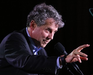 U.S. Sen. Sherrod Brown speaks in support of Ohio gubernatorial candidate Richard Cordray Monday afternoon at Youngstown State University. BOB YOSAY | THE VINDICATOR