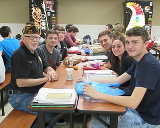 Neighbors | Jessica Harker.David Daisher, a U.S. Air Force veteran, sat with high school students during the Lunch with a Veteran event on Oct. 24.