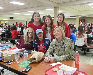 Neighbors | Jessica Harker.Sgt. First Class Kimberly McGinness joined students for lunch Oct. 24 at Austintown Fitch for the annual Lunch with a Veteran event.