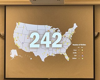 Neighbors | Jessica Harker.This chart, displayed by the Austintown Police department at the library, shows the number of violent attacks accross the United States in past years.