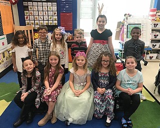 Neighbors | Submitted.Students, from left, (front) Gianna Nicholson, Chloe Svandrlik, Riley Maloney, Brooklyn Hall, Kaydence Sharpe; (back) Ciara Price, Brayden Larkin, Madilynn Young, Gabriel Marek, Angelina Savon and Korey McMillan dressed up for "I'm too fancy for drugs" day at AES for Red Ribbon week.