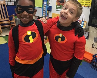 Neighbors | Submitted.Students Elijah Jeffries and Cameron Hippo dressed as Mr. Incredible during Red Ribbon Week at Austintown Elementary School.