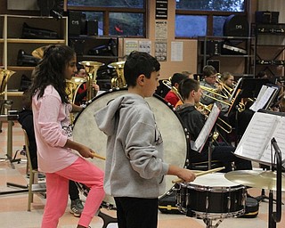 Neighbors | Abby Slanker.Members of the Canfield Village Middle School sixth-grade band percussion section performed “Five Note Concerto” during a mini concert on Oct. 26.