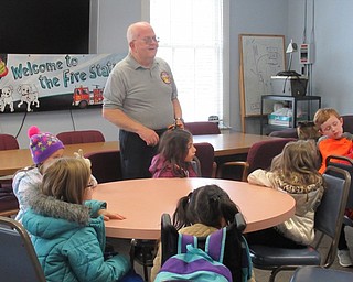 Neighbors |  Jessica Harker.Fire Department Educator Bill Ohara quizzed Poland Union students on their fire safety knowledge on Oct. 26.