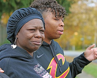  ROBERT K.YOSAY  | THE VINDICATOR..Elizabeth Green  Mother r of the 19 year old.. talks about her granddaughter 3 month old that was shot and killed in a hail of gunfire..after a triple homicide at Gibson St and Pasadena Ave on the city's southside Wed Night officers detained a car and arrested the driver on charges of drug paraphernalia and a gun..