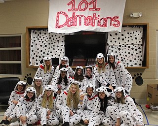 Neighbors | Abby Slanker.A group of Canfield High School senior girls dressed as “101 Dalmations” on Oct. 31.