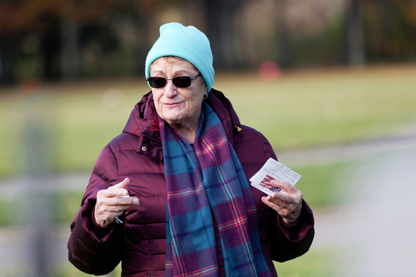 Suzanne Zadell, of Vermilion, speaks about her father, Raymond Eckert, who had been a sergeant with the 82nd Airborne Medical Division and died after his glider crashed on D-Day, during the Forgotten Heroes program in Forest Lawn Cemetery in Boardman on Sunday. EMILY MATTHEWS | THE VINDICATOR