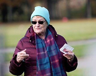 Suzanne Zadell, of Vermilion, speaks about her father, Raymond Eckert, who had been a sergeant with the 82nd Airborne Medical Division and died after his glider crashed on D-Day, during the Forgotten Heroes program in Forest Lawn Cemetery in Boardman on Sunday. EMILY MATTHEWS | THE VINDICATOR