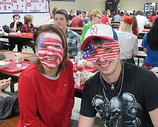 Neighbors | Jessica Harker.Students Morgan Galperic and Domenic Veltri dressed up for red, white and blue day during Austintown's annual Spirit Week celebration Oct. 24.