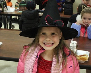 Neighbors | Abby Slanker.A Hilltop Elementary School first-grade student wore a witch hat on Hat Day to show her school spirit during the school’s annual Spirit Week on Oct. 30.
