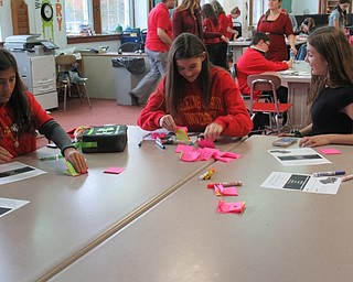Neighbors | Jessica Harker.Student members of the Kindness Club wrote positive messages on sticky notes on Oct. 29 to celebrate Red Ribbon Week at Poland Middle School.