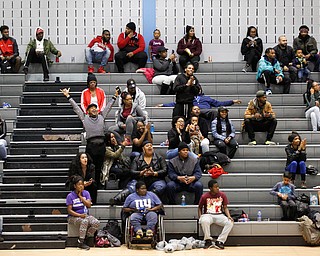 People in the stands cheer during the Rising Stars basketball game at East High School on Sunday. EMILY MATTHEWS | THE VINDICATOR