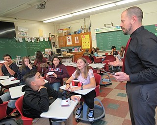 Neighbors | Jessica Harker.Boardman Glenwood Junior High School teacher Eric Diefenderfer instructed students on how to use the Google Expedition glasses he and two other teachers purchased with a grant from the Boardman School Fund for Educational Excellence.