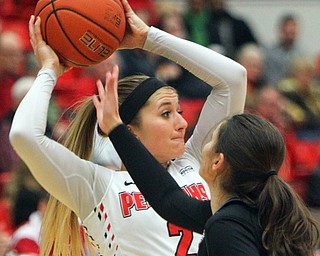 William D. Lewis The vindicator  YSU's Alison smolinski(2) keeps the ball from akron's Megan Sefcik(11).