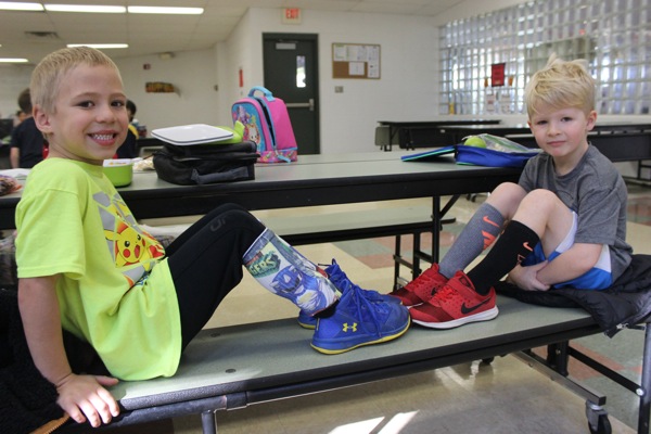 Neighbors | Abby Slanker.Two C.H. Campbell Elementary School kindergartners showed their school spirit by donning their favorite crazy socks for Crazy Sock Day during the school’s annual Spirit Week on Oct. 30.