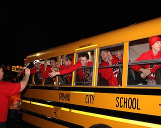 The Girard football team cheers and receives encouragement from fans as they left for Canton to play in the state championship game. Dustin Livesay  |  The Vindicator  11/30/18  Girard