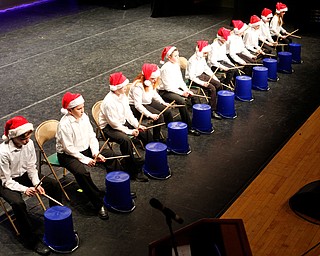 The Seaborn Bucketeers drum to Blues For Santa during The Packard Band annual Christmas Spectacular at W.D. Packard Music Hall on Sunday afternoon. EMILY MATTHEWS | THE VINDICATOR