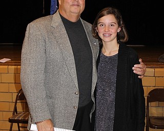 Neighbors | Abby Slanker.Canfield Village Middle School eighth-grader Madison Murphy invited her uncle, Sgt. Robert Suttle of the United States Army, a veteran of the Vietnam War, to serve as guest speaker of the school’s annual Veterans Day Assembly.