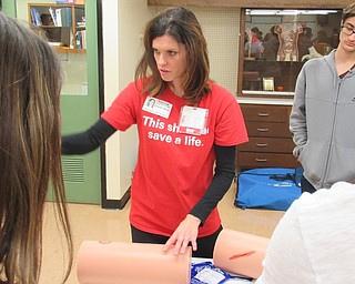 Neighbors | Jessica Harker.Amanda Lencyk, a registered nurse with Mercy Health, hosted the Stop the Bleed program for students at Boardman High School Nov. 14.