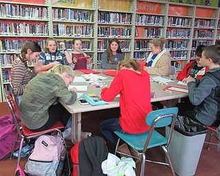 Neighbors | Jessica Harker.Students decorated cards for community members Nov. 12 during the Kindness Club meeting at Poland Middle School.