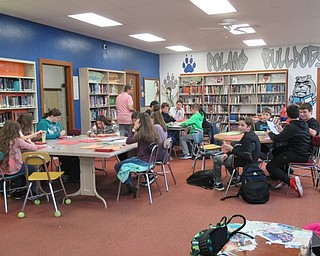 Neighbors | Jessica Harker.Members of the Kindness Club gathered at Poland Middle School's library to write thankfulness letters to teachers and create Thanksgiving cards for community members on Nov. 12.