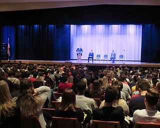 Neighbors | Jessica Harker.Juniors and seniors at Austintown Fitch High School gathered in the schools auditorium on Nov. 19 to speak to local politicians.