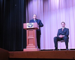 Neighbors | Jessica Harker.Trustee Ken Carano spoke to Austintown Fitch Juniors and Seniors Nov. 19 for the schools first political assembly.