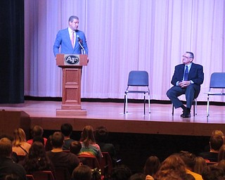 Neighbors | Jessica Harker.Representative Tim Ryan spoke to juniors and seniors at Austintown High School on Nov. 19 in the school's auditorium.