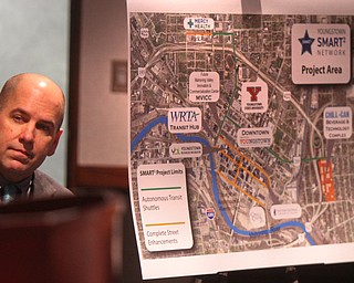 William D. Lewis The Vindicator James Dignan of the Regional Chamber speaks during 12062018 press conference at Eastgate headquarters announcing new downtown development plans.