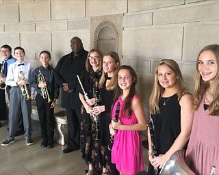 Neighbors | Submitted.Students from Boardman Glenwood Middle School played with the District 5 Honors Band including, from left, Celesta Richard, Nicholas Ricottilli, Angelo Marcella, Logan Rosko, William Owens (the District 5 Honors Band Conductor), Anna Shevock, Alayna Spencer, Emma Vondran, Carli Hamilton and Cami Goske.