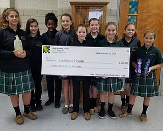 Neighbors | Submitted.Sixth-grade members of the ARK group (Acts of Random Kindness), from left, Mia Schrickel, Gianna Bindas, TiGi Rogers, Maya Jacobs, Samantha Rotunno, Lucy Vigliotti, Abby Lyons, Addyson Miller and Claudia MacDonald recently presented a check to Beatitude House for $300.