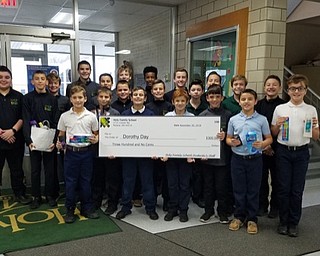 Neighbors | Submitted.Members of the Young Men's Service Group recently presented a check to Dorothy Day House for $300, along with toiletry items. Pictured with the check and items donated are, from left (front) Andrew Bushey, Andrew Shogren, Brady Desmond, Alex Miller, Aidan Hryb, Marco Beato, James Jablonski; (middle) Logan Tsarnas, Gabriel Bettross, Nick Zeno, Chose Forsyth, J.D. Memo, Dominic Graziano, Aidan Stamp; (back) Aidan Markey, William Desmond, Giovanni Beato, Jason Vuksanovich, Abe Rogers, Andrew Kali and Logan Hackstedde.