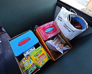 COLUMBIANA, OHIO - DECEMBER 13, 2018: Boxes of gifts after they had been loaded onto the school bus, Thursday morning. DAVID DERMER | THE VINDICATOR