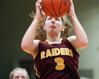 South Range's Izzy Lamparty shoots towards the hoop during their game against Struthers at Struthers on Monday night. EMILY MATTHEWS | THE VINDICATOR