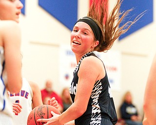 McDonald's Brooke Lewis catches a rebound against Western Reserve during their game at Western Reserve on Thursday night. EMILY MATTHEWS | THE VINDICATOR