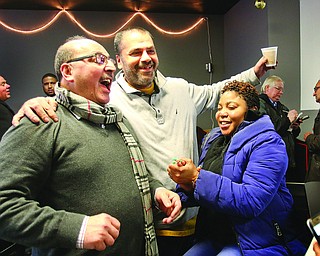   ROBERT K YOSAY  | THE VINDICATOR..Adi Celebrates with friends Bobby Kader  (Ok)  Dammy Shadd (ok) ..... In a last-minute development, U.S. Rep. Tim Ryan of Howland, D-13th, announced today that after working with Al AdiÕs attorney, David Leopold, and the House judiciary committee, a decision was reached to grant Adi a stay of deportation.m.  ...-30-