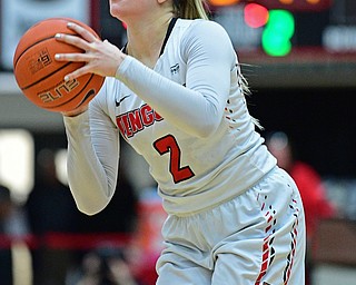 YOUNGSTOWN, OHIO JANUARY 5, 2019: Youngstown State's Alison Smolinski shoots a three point shot during the first half of their game, Saturday afternoon at Beeghly Center. Youngstown State won 70-52. DAVID DERMER | THE VINDICATOR