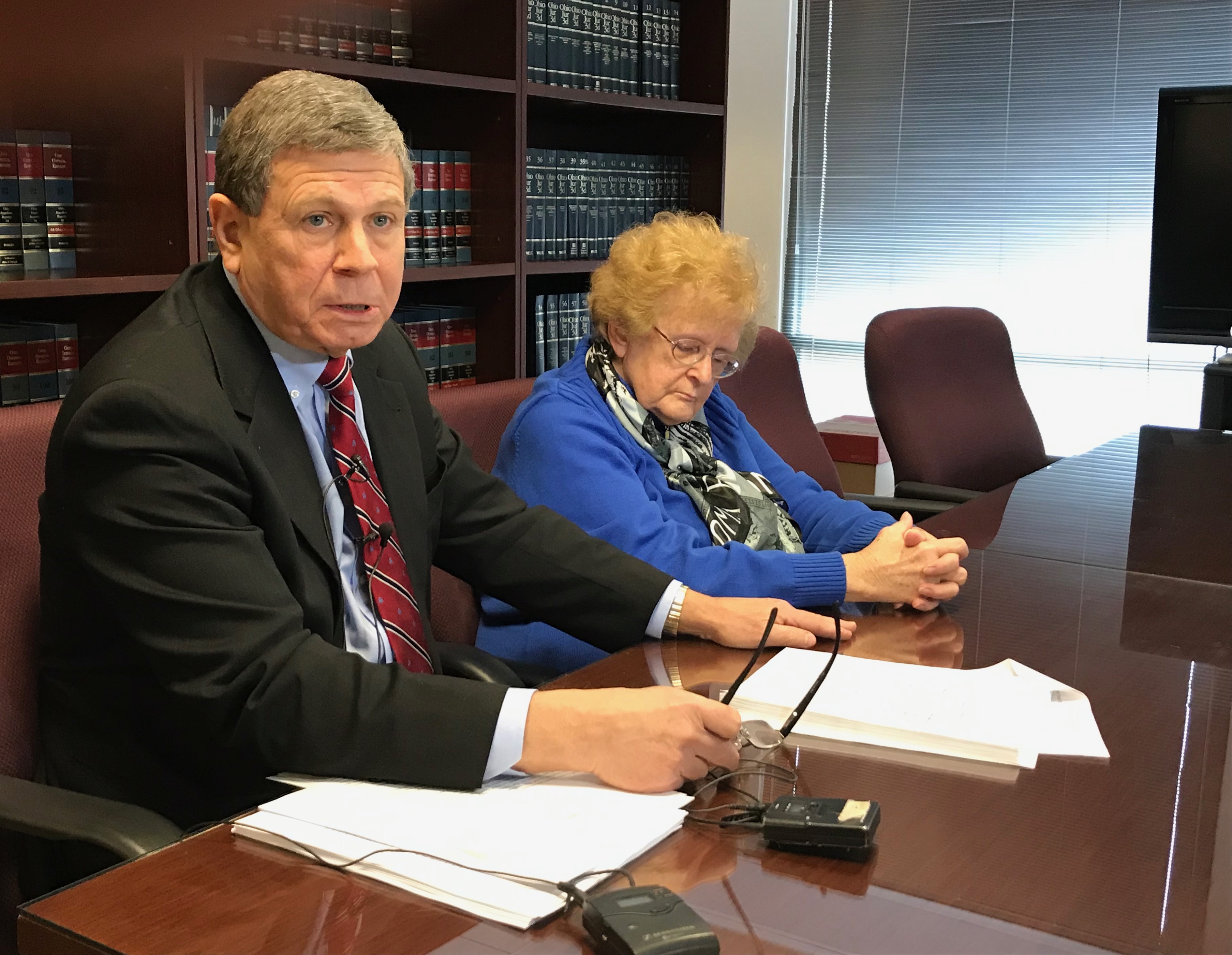 Trumbull County Prosecutor Dennis Watkins and retired Trumbull County Victim-Witness Office Coordinator Miriam Fife have worked together to see justice done in the murder of Fife's son, Raymond, since 1985.