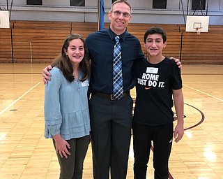 Neighbors | Submitted.Glenwood Jr. Highschool Spelling bee winner Madelyn Mraz, in seventh grade, posed with Principal Bart Smith and eighth grade runner up Carson Essad. .