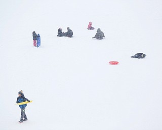 People sled ride at Wick Recreation Area on Saturday afternoon. EMILY MATTHEWS | THE VINDICATOR