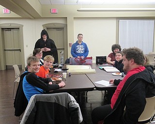 Neighbors | Jessica Harker.Members of the Boardman library's Apprentice's Inn Dungeons and Dragons playing group met on Jan. 16.
