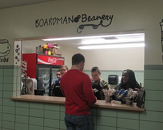 Neighbors | Jessica Harker.The Boardman Bearnery is the new coffee bar at Glenwood Junior High School where staff members can purchase coffee and hot chocolate every Friday run by students.