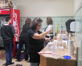 Neighbors | Jessica Harker.Joyce Schmid made coffee drinks for staff members of Boardman Glenwood Junior High School on Dec. 21 at the newly opened Boardman Beanery.